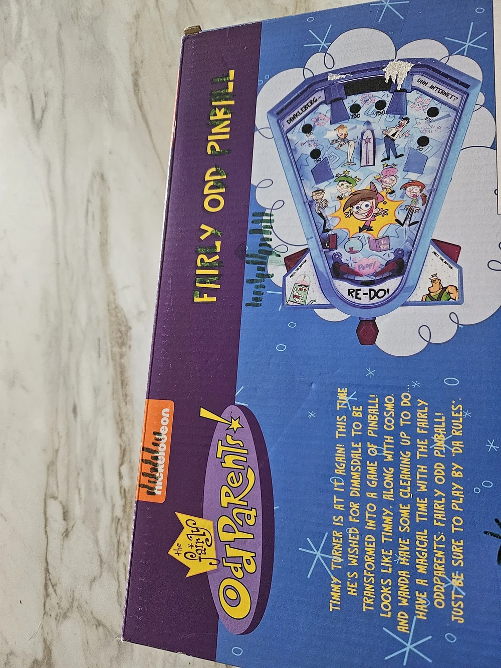 Nickelodeon Fairly OddParents Light Blue and Purple Pinball Game